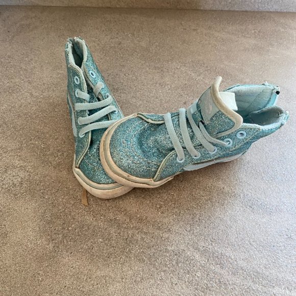 Blue sparkly Van High Tops for girls - size 6 - Picture 4 of 5